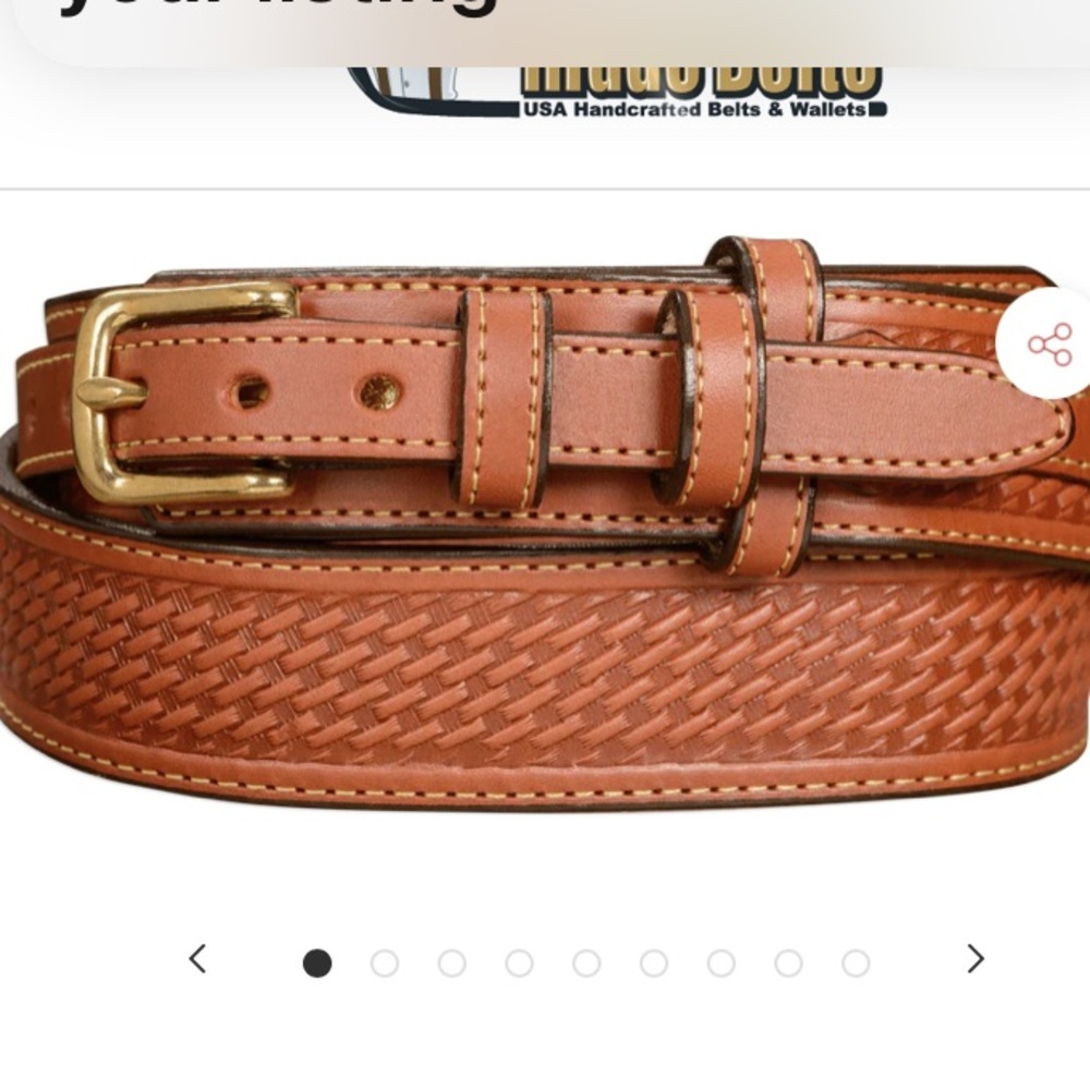 THE WALKER: CHESTNUT BROWN STITCHED BASKET WEAVE RANGER size 32” - Picture 2 of 11